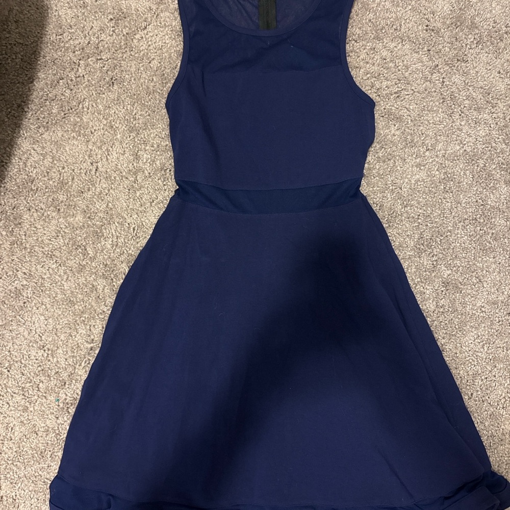 Express Navy Sleeveless Fit & Flare Dress | XS